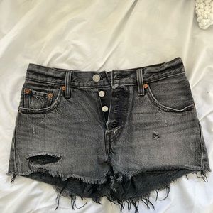 Levi’s Black Washed Cut Off Shorts